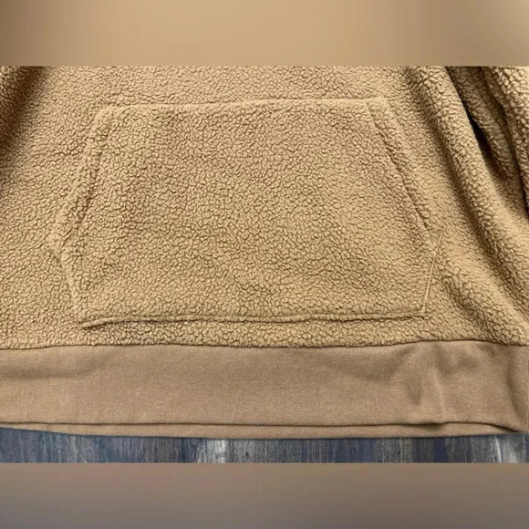 Madewell (re)sourced Sherpa Half Zip Sweatshirt Men's Size Large Brown Cozy NWT - Picture 10 of 16